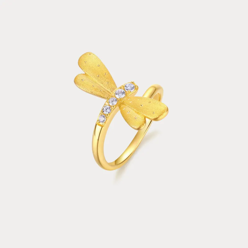 Gold Dragonfly Ring sold by Selenichast