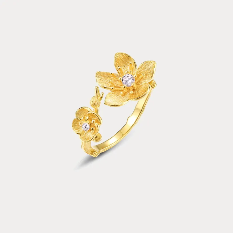 Gold Flower Ring sold by Selenichast