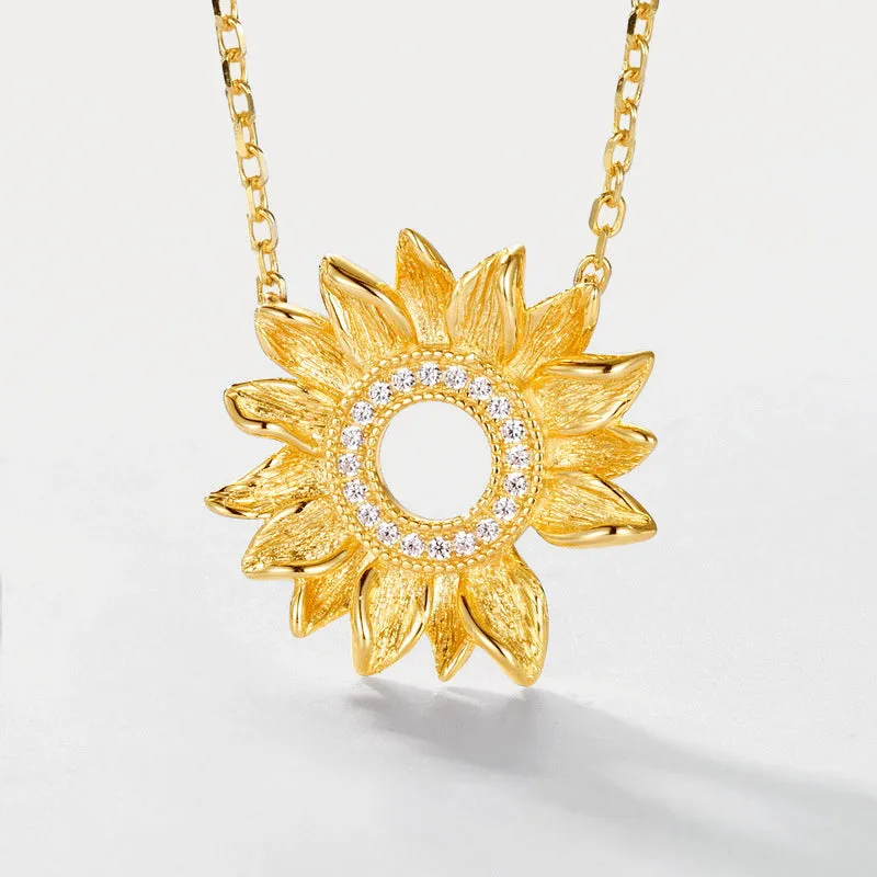 Gold Sunflower Necklace sold by Selenichast