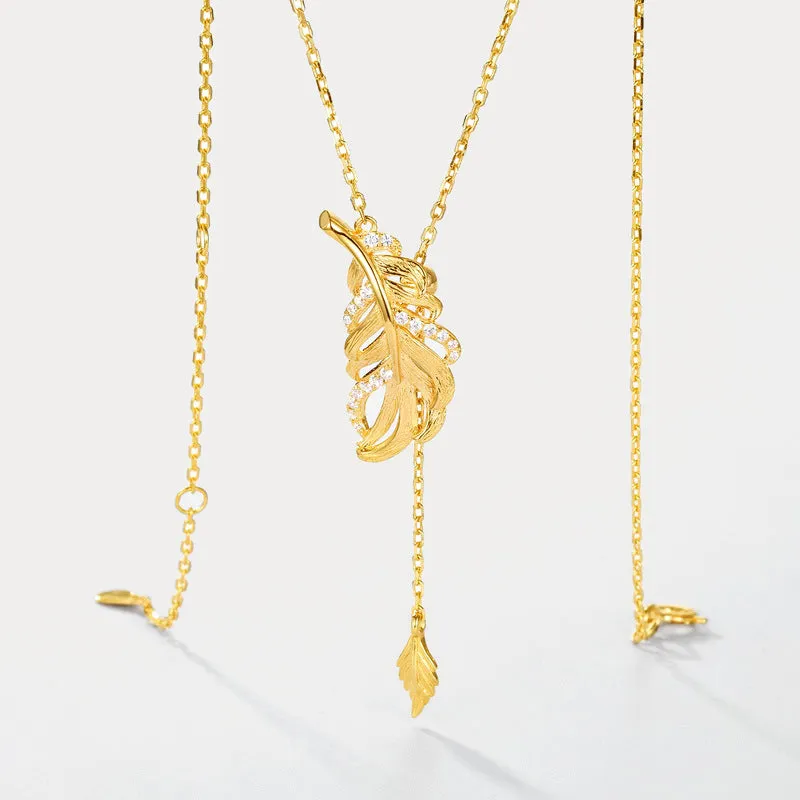 Leaf Lariat Necklace sold by Selenichast product image thumbnail 3