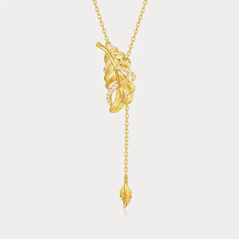 Leaf Lariat Necklace sold by Selenichast