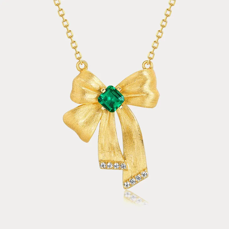 Emerald Bow Necklace sold by Selenichast