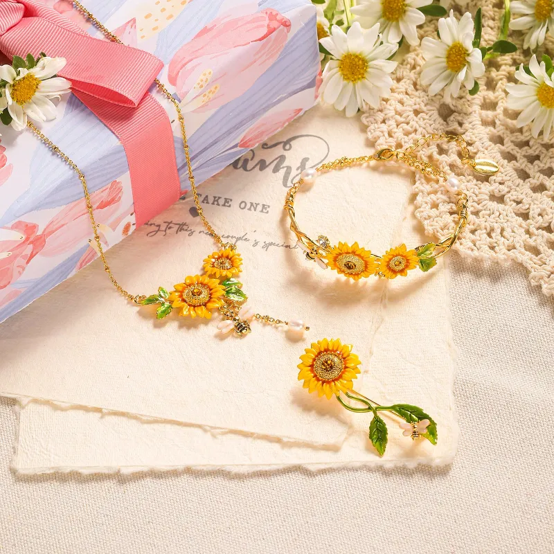 Sunflower Jewelry Set with Gift Wrapping sold by Selenichast