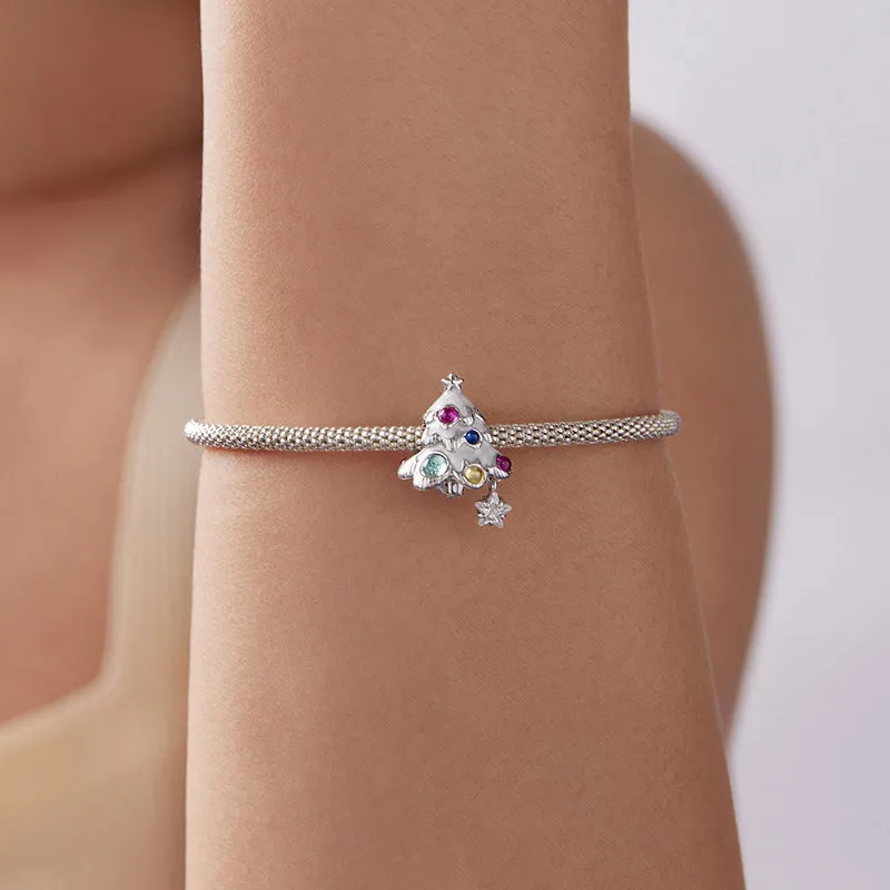 Silver Christmas Tree Bracelet sold by Selenichast