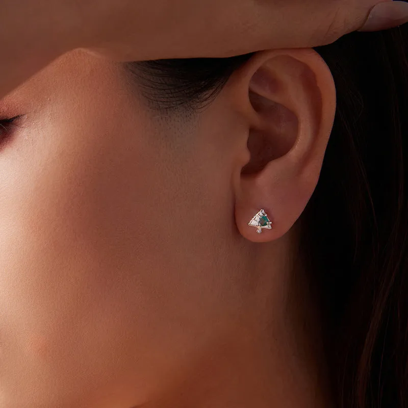 Silver Christmas Tree Stud Earrings sold by Selenichast product image thumbnail 2