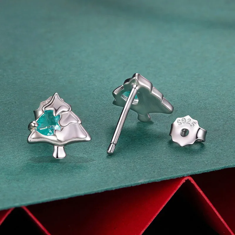 Silver Christmas Tree Stud Earrings sold by Selenichast product image thumbnail 3