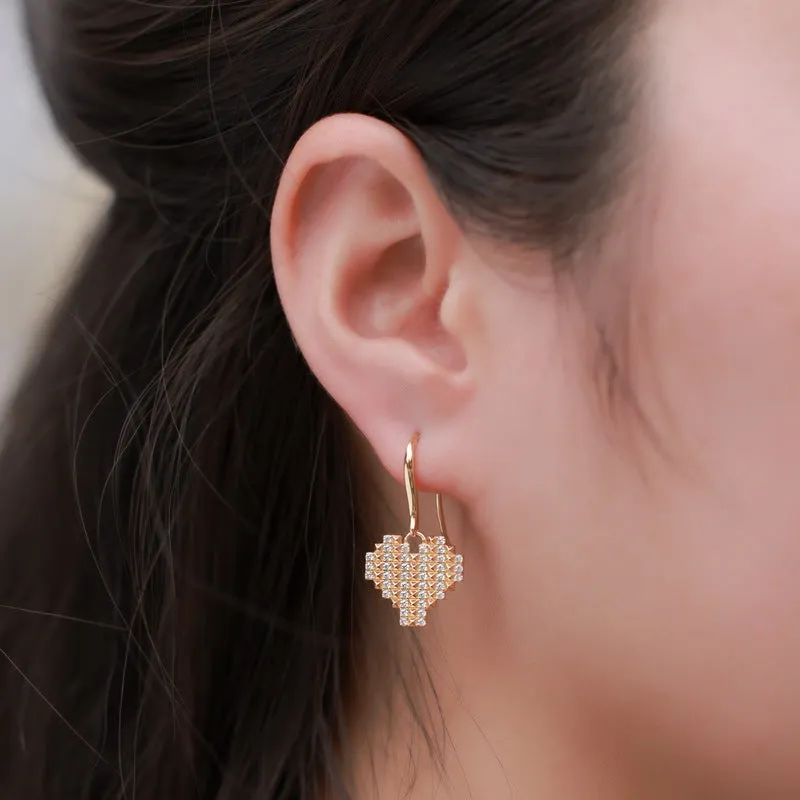 Gold Heart Hook Earrings sold by Selenichast product image thumbnail 2