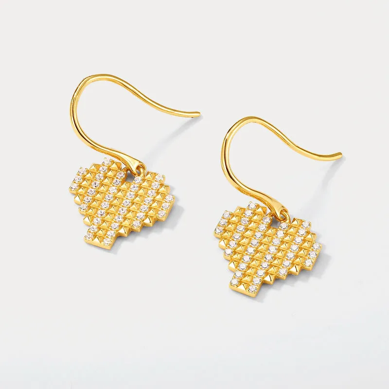 Gold Heart Hook Earrings sold by Selenichast product image thumbnail 3