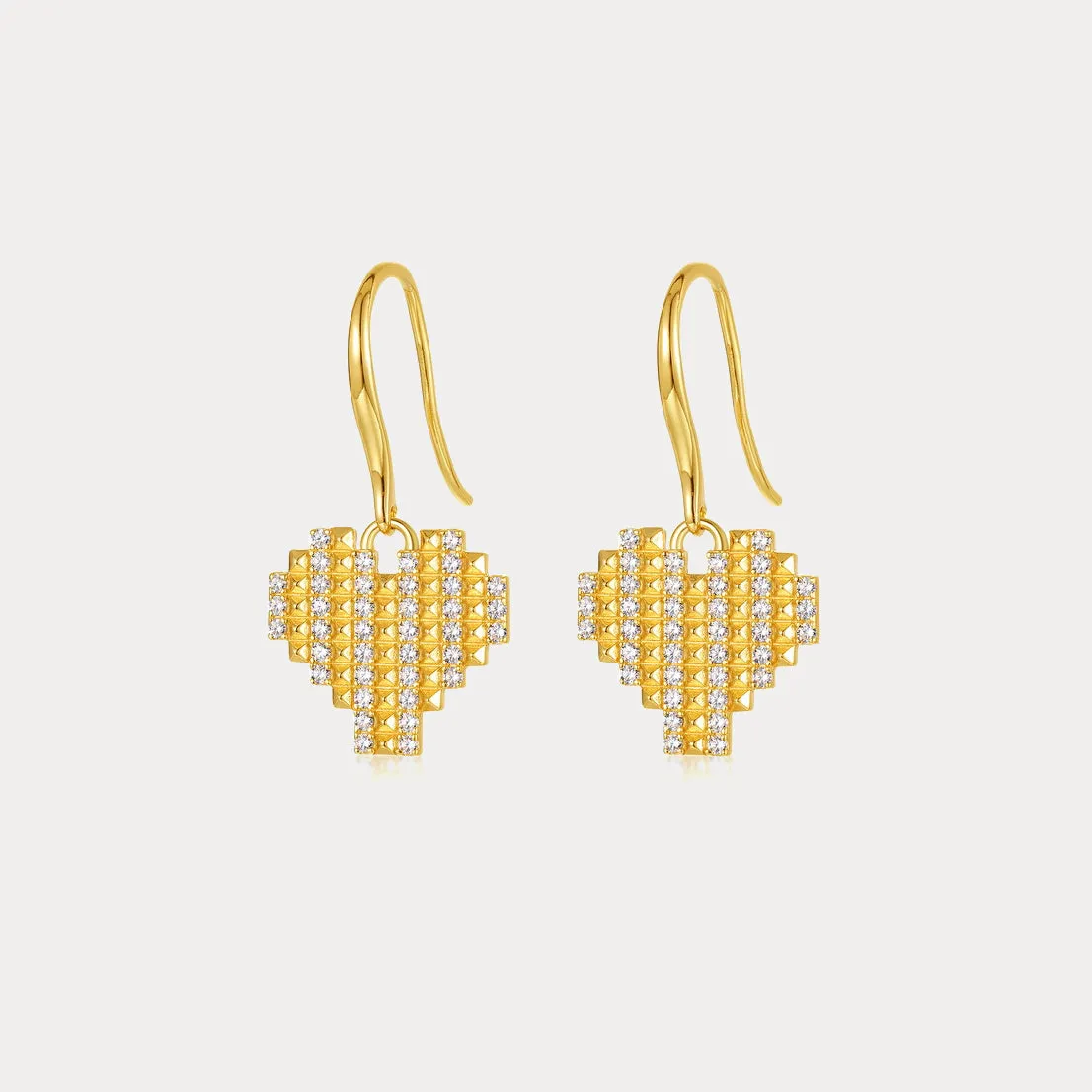 Gold Heart Hook Earrings sold by Selenichast