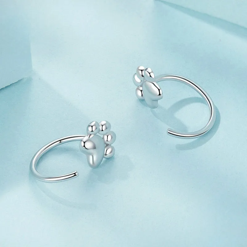 Silver Cat Paw Earrings sold by Selenichast product image thumbnail 3