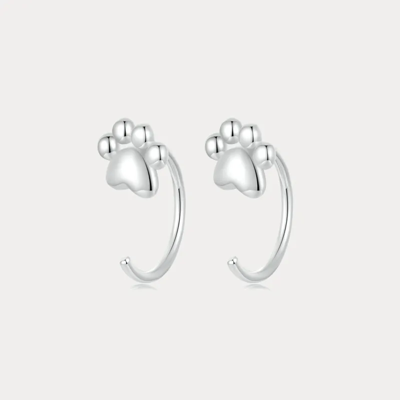Silver Cat Paw Earrings sold by Selenichast