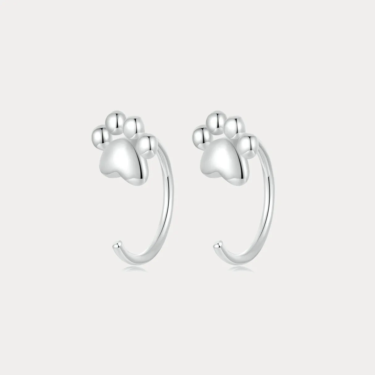 Silver Cat Paw Earrings sold by Selenichast