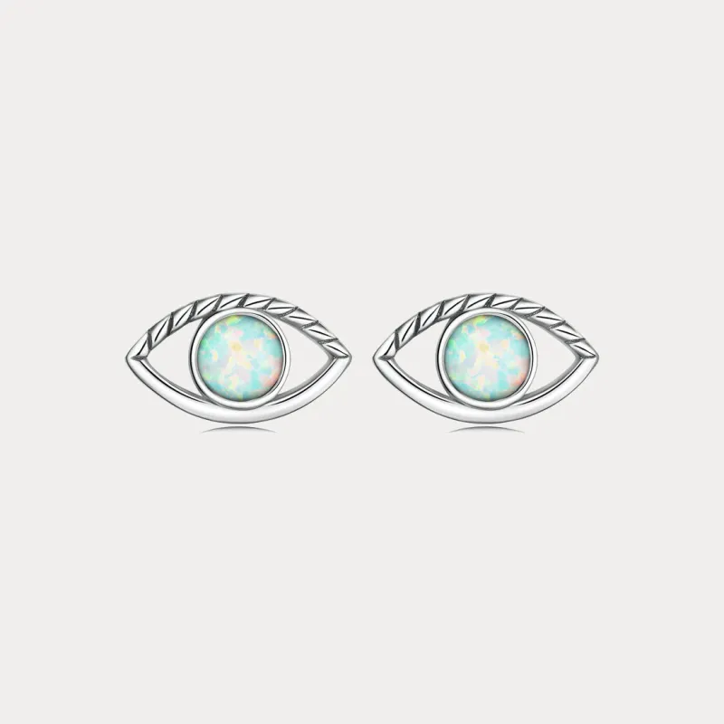 Evil Eye Opal Stud Earrings sold by Selenichast