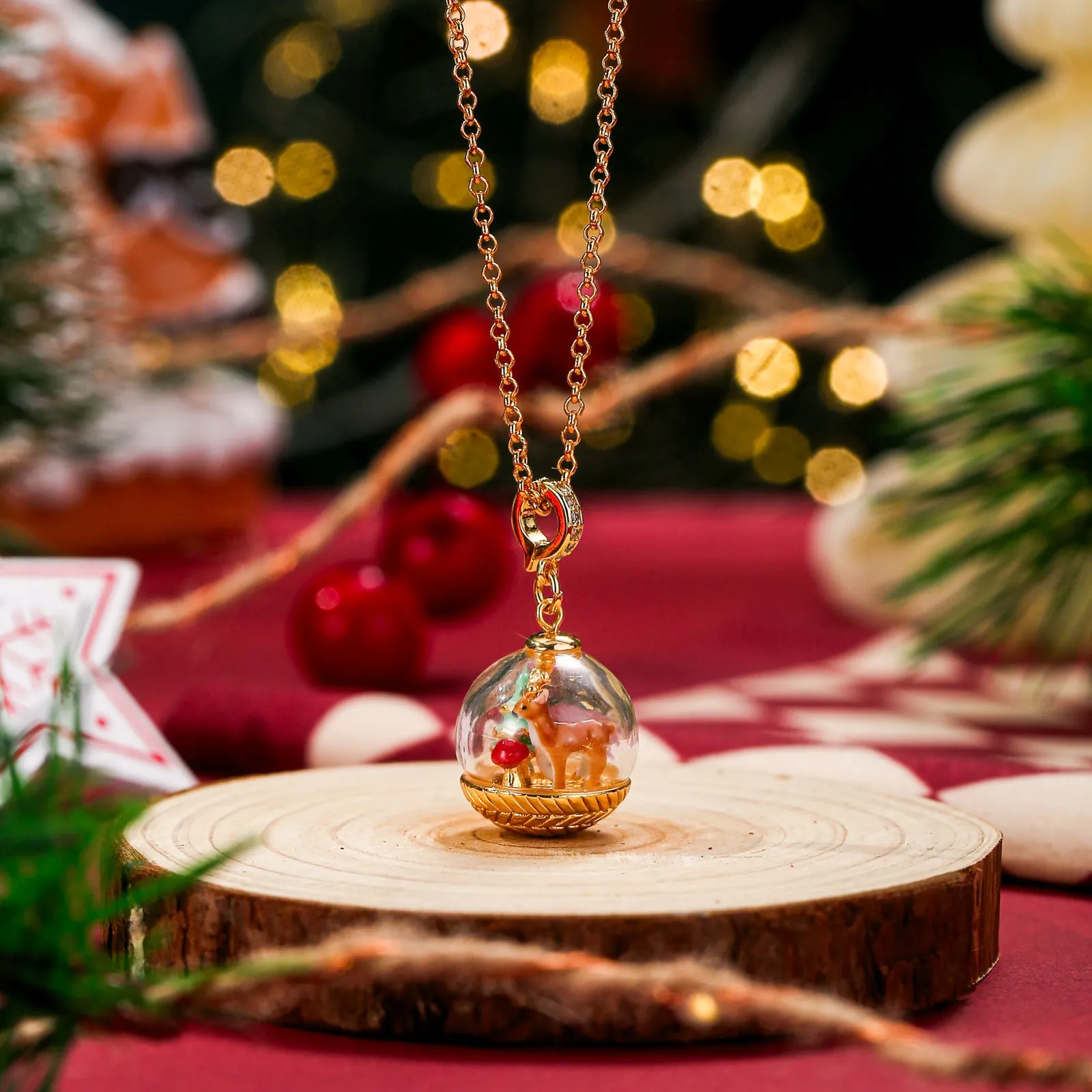 Deer Globe Necklace sold by Selenichast product image thumbnail 4