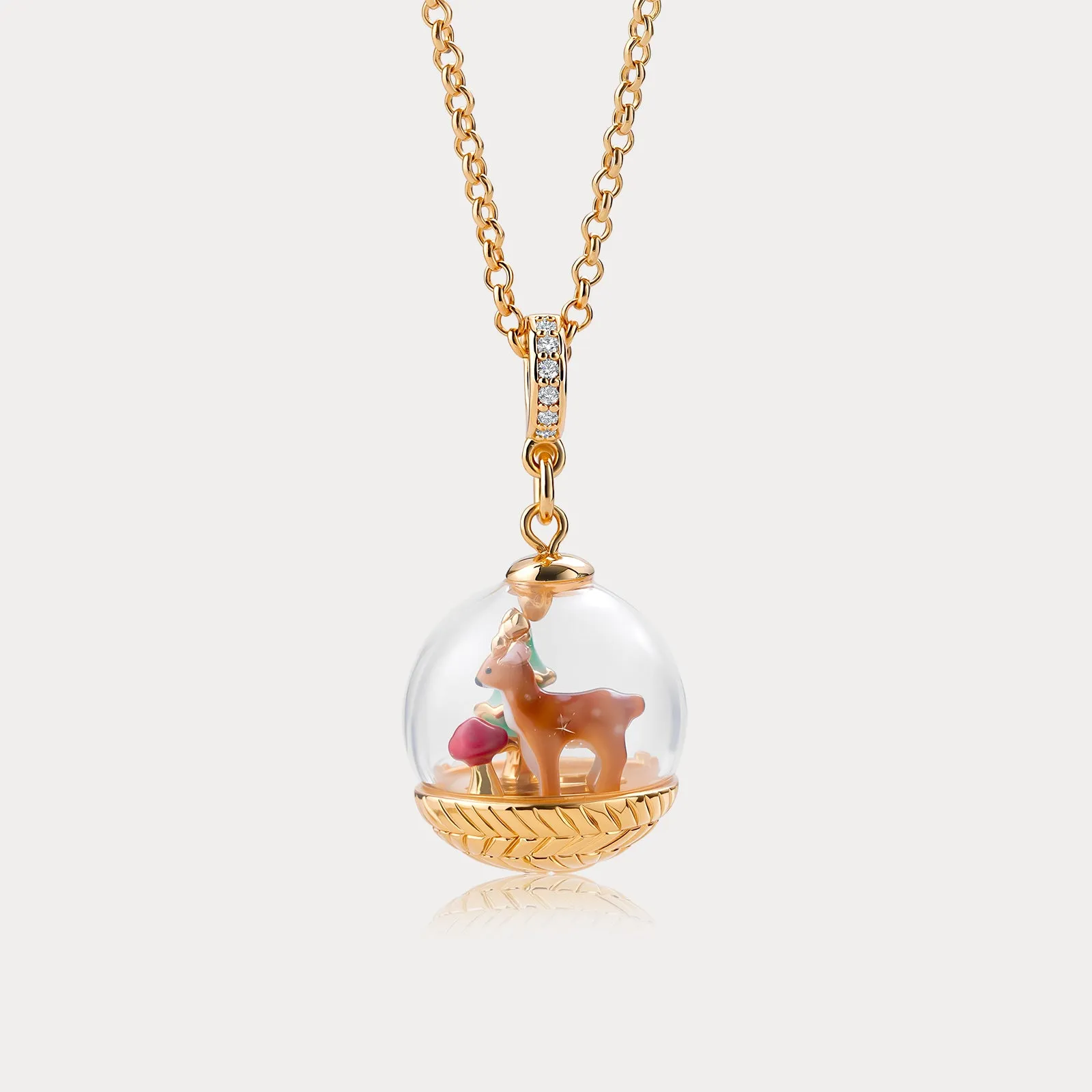 Deer Globe Necklace sold by Selenichast