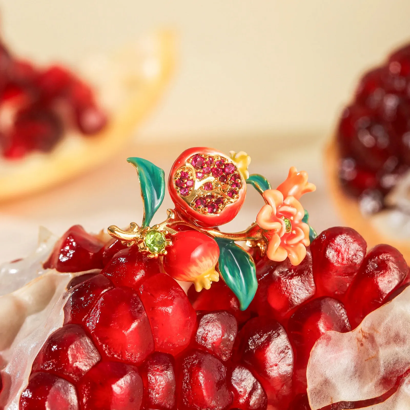 Pomegranate Flower Brooch sold by Selenichast product image thumbnail 3