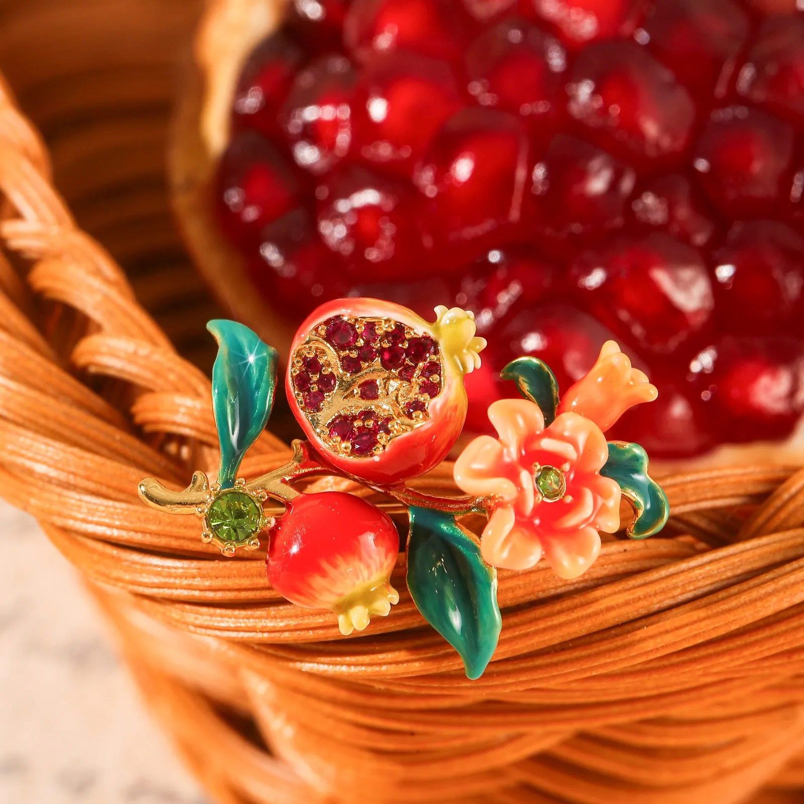 Pomegranate Flower Brooch sold by Selenichast product image thumbnail 4