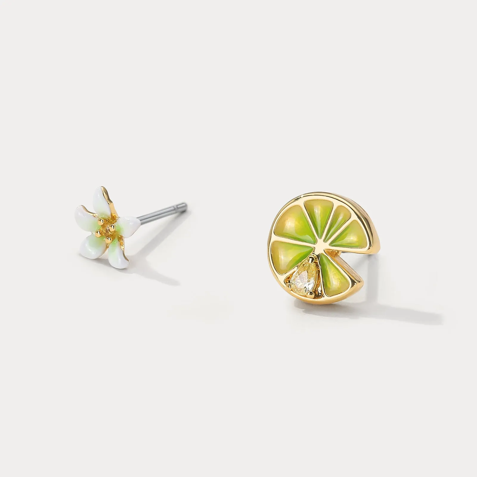 Lemon and Flower Stud Earrings sold by Selenichast product image thumbnail 4