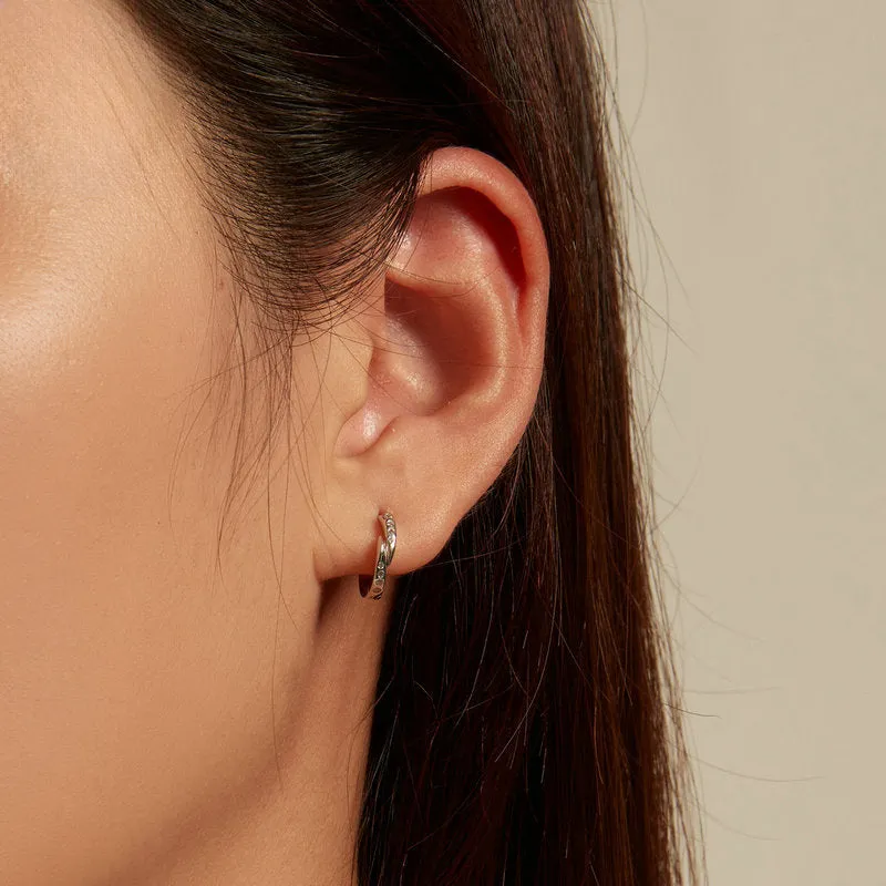 Silver Punk Spike Hoop Earrings sold by Selenichast product image thumbnail 2