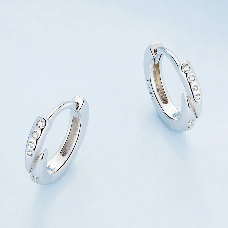 Silver Punk Spike Hoop Earrings sold by Selenichast product image thumbnail 3