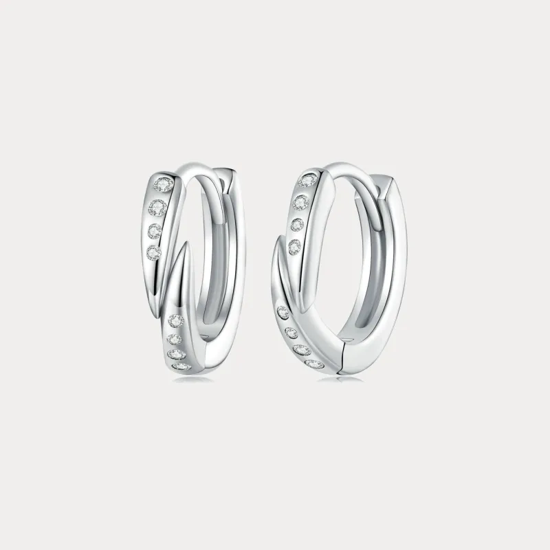 Silver Punk Spike Hoop Earrings sold by Selenichast