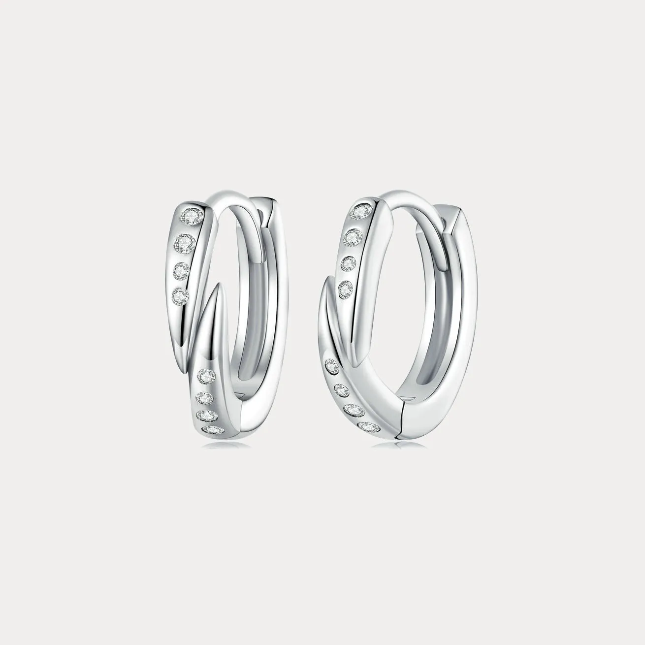 Silver Punk Spike Hoop Earrings sold by Selenichast