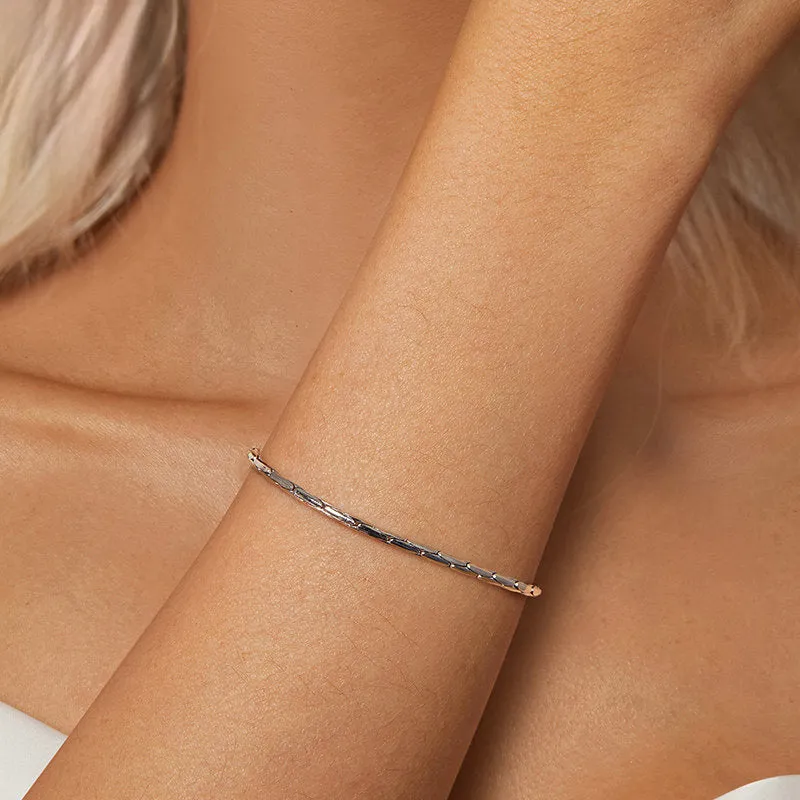 Silver Herringbone Bracelet sold by Selenichast product image thumbnail 2