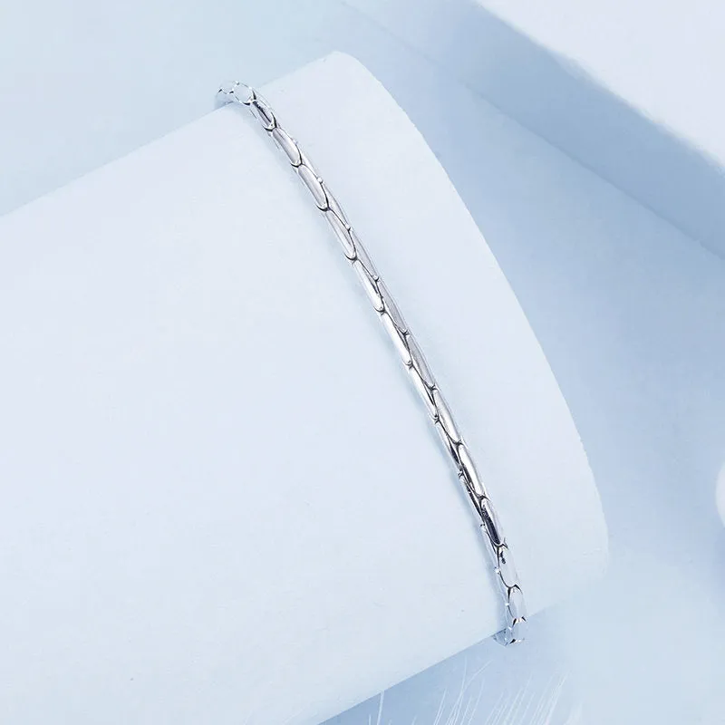 Silver Herringbone Bracelet sold by Selenichast product image thumbnail 3