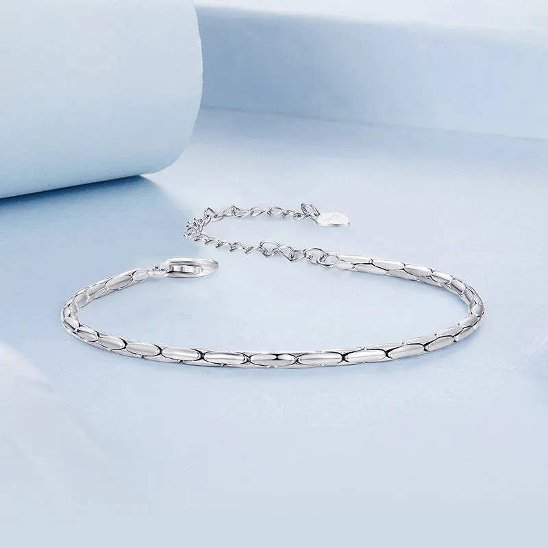 Silver Herringbone Bracelet sold by Selenichast product image thumbnail 4