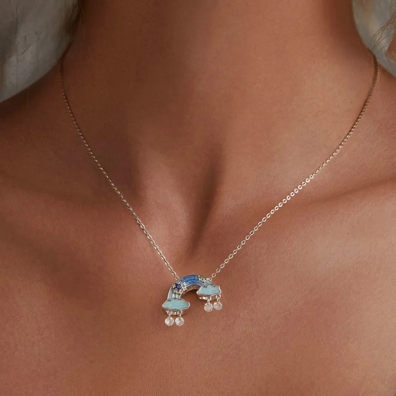 Silver Snowflake Rainbow Necklace sold by Selenichast product image thumbnail 2