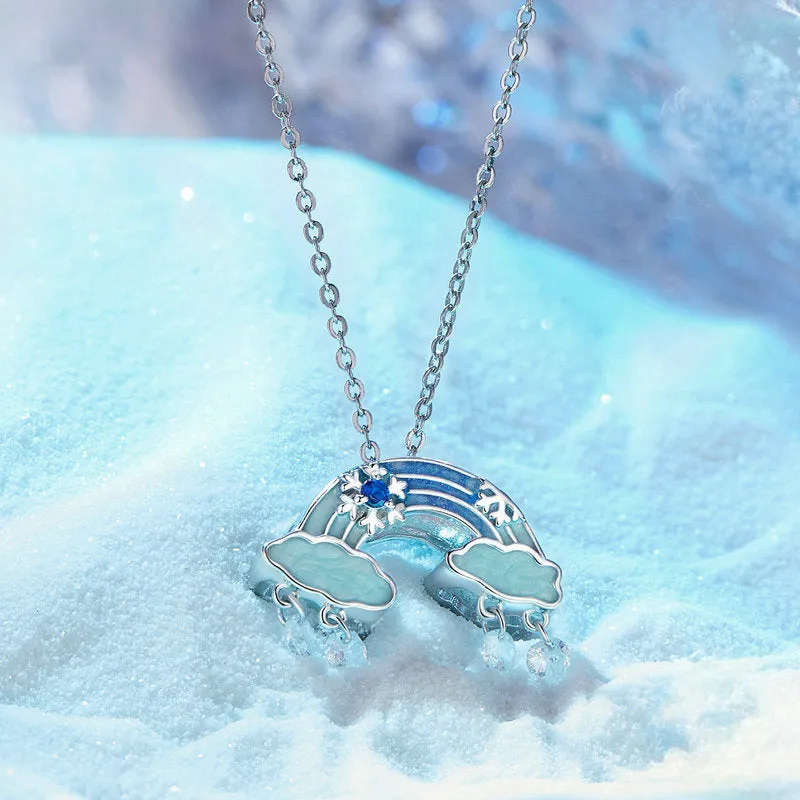 Silver Snowflake Rainbow Necklace sold by Selenichast product image thumbnail 4