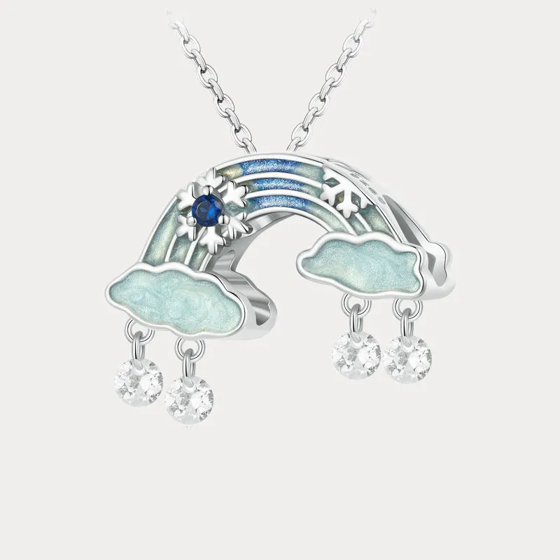 Silver Snowflake Rainbow Necklace sold by Selenichast