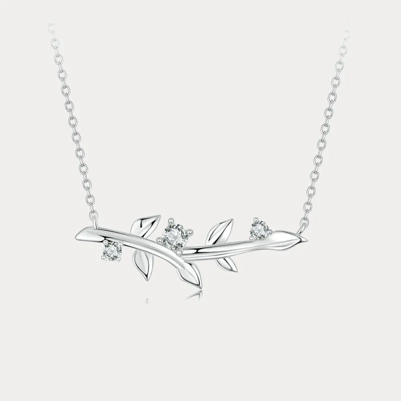 Silver Leaf Necklace sold by Selenichast