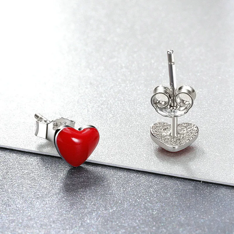 Red Heart Stud Earrings sold by Selenichast product image thumbnail 3
