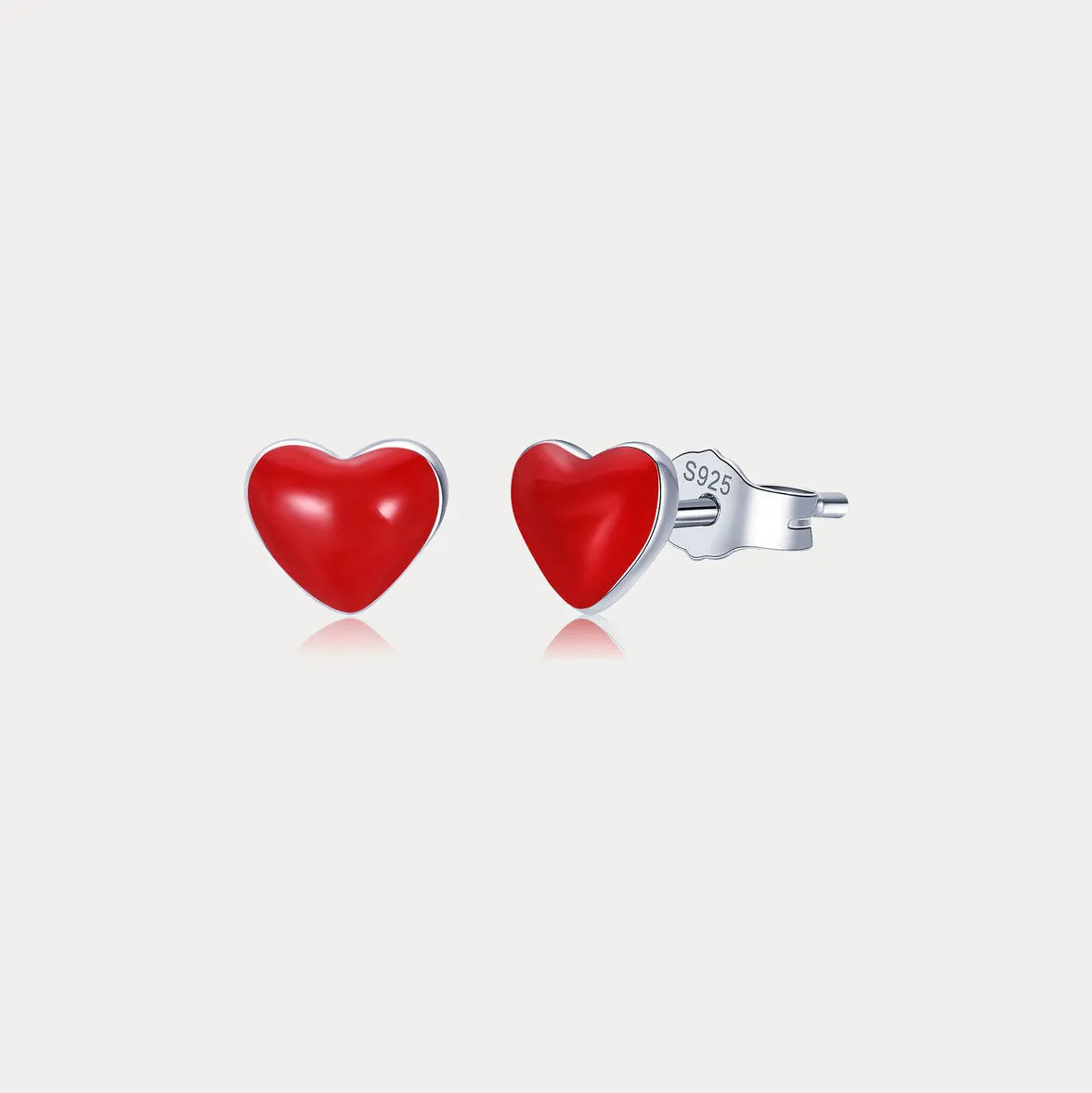 Red Heart Stud Earrings sold by Selenichast