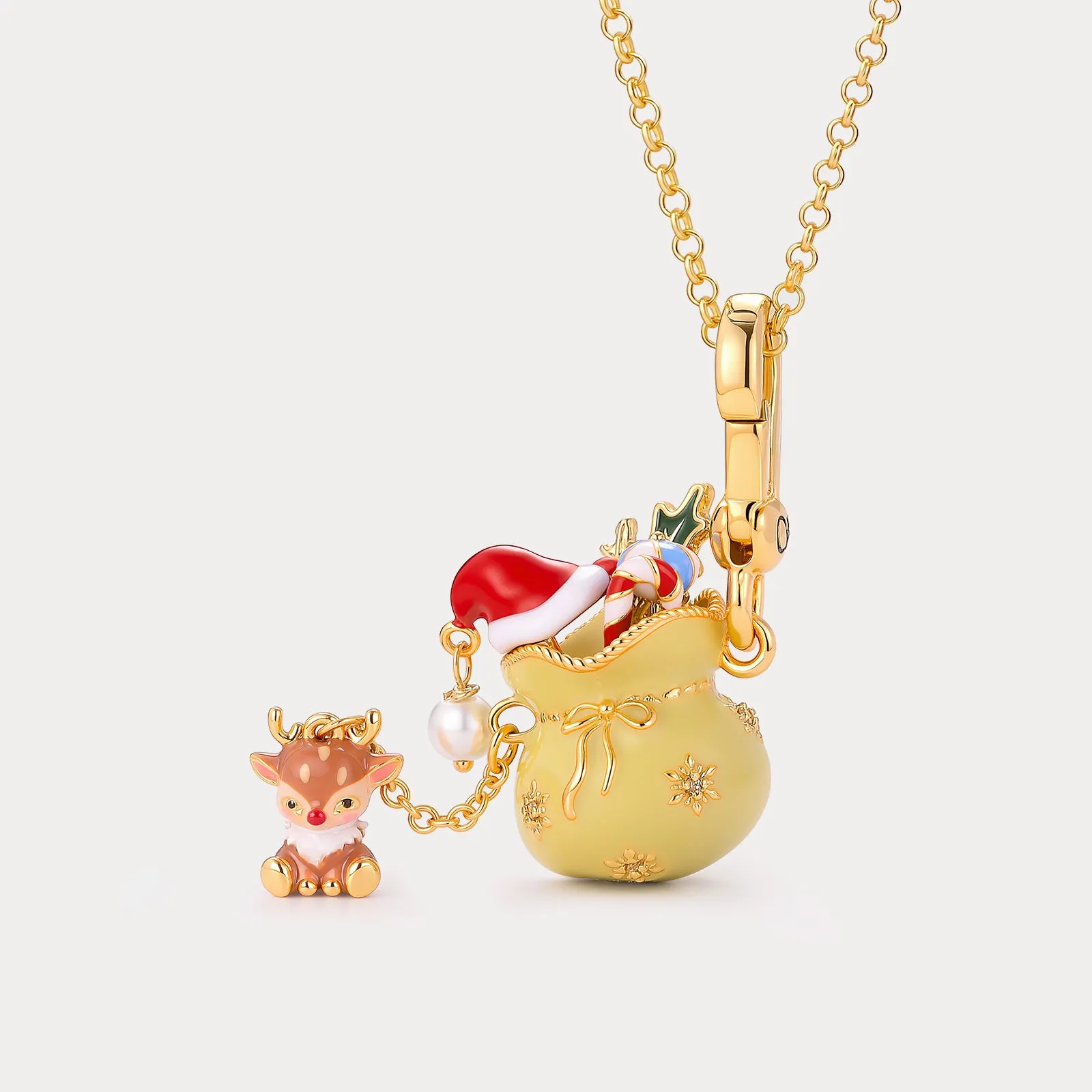 Christmas Reindeer Gift Bag Necklace sold by Selenichast