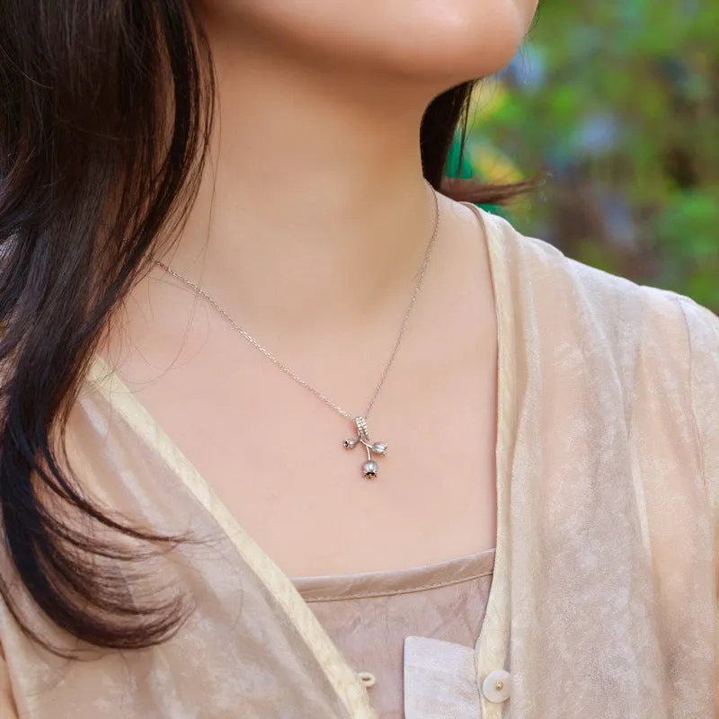 Silver Lily of the Valley Pendant Necklace sold by Selenichast product image thumbnail 2