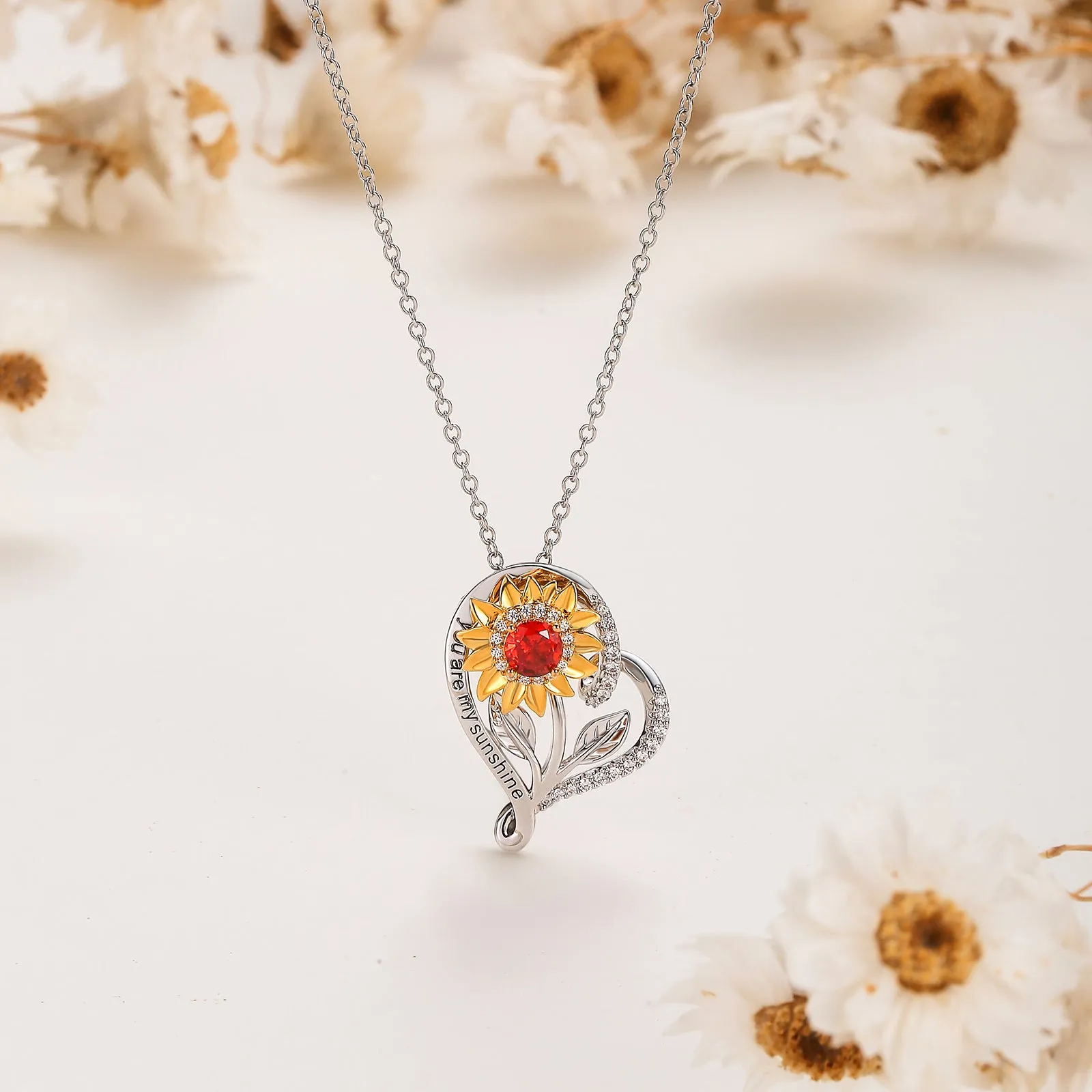 Sunflower Heart Necklace sold by Selenichast product image thumbnail 3