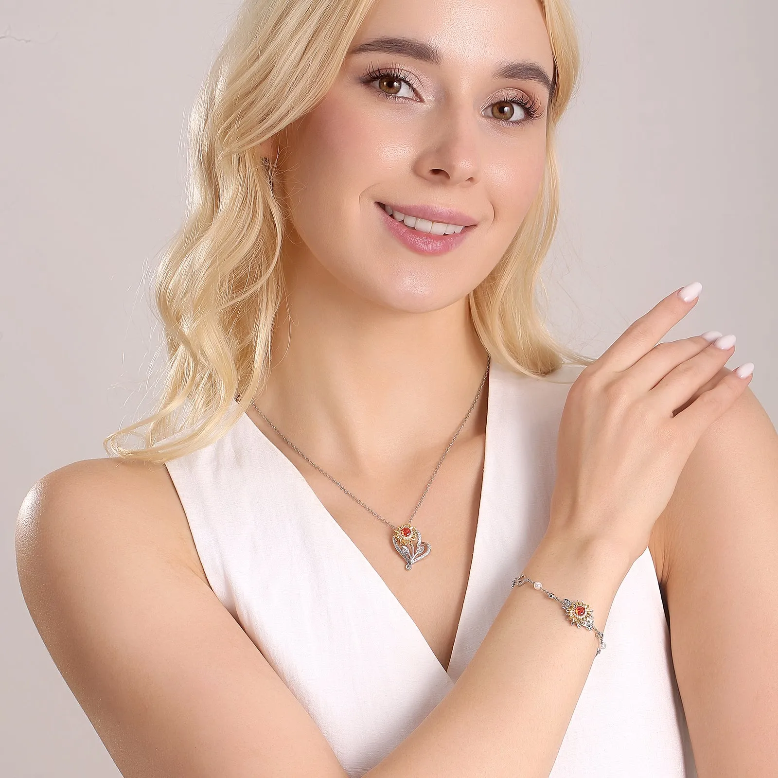 Sunflower Heart Necklace sold by Selenichast product image thumbnail 2