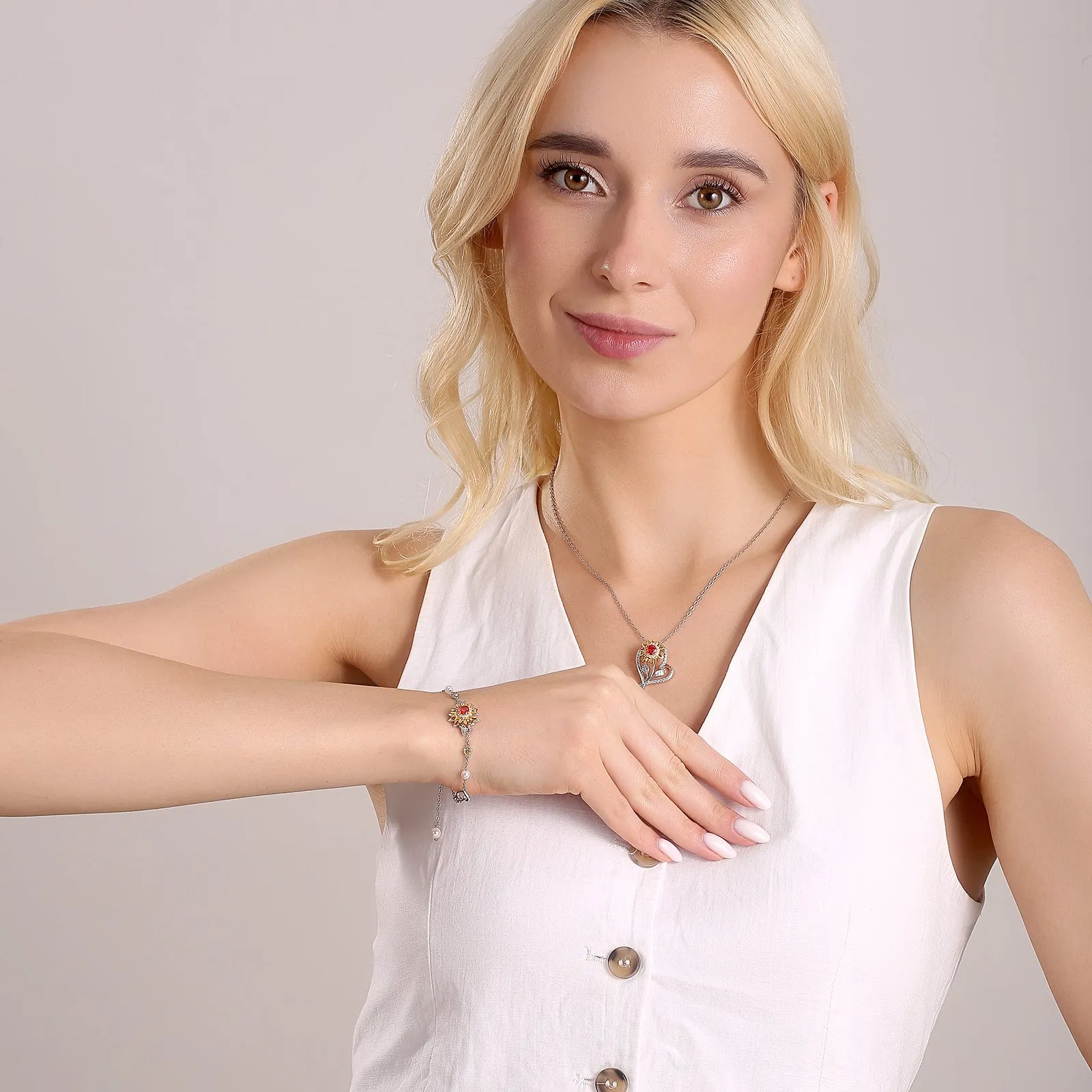 Sunflower Heart Necklace sold by Selenichast product image thumbnail 5