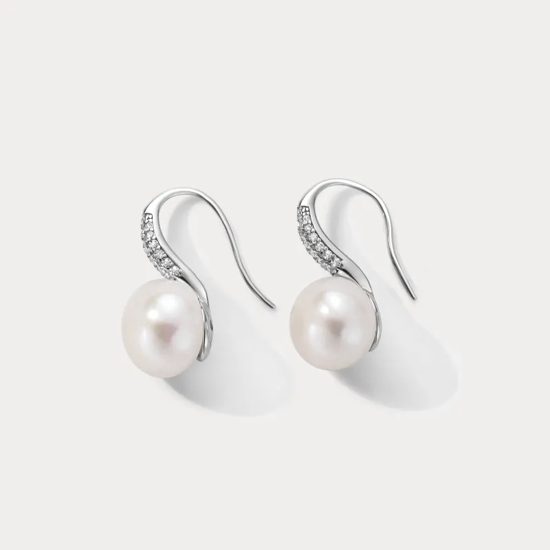 Silver Freshwater Pearl Earrings sold by Selenichast