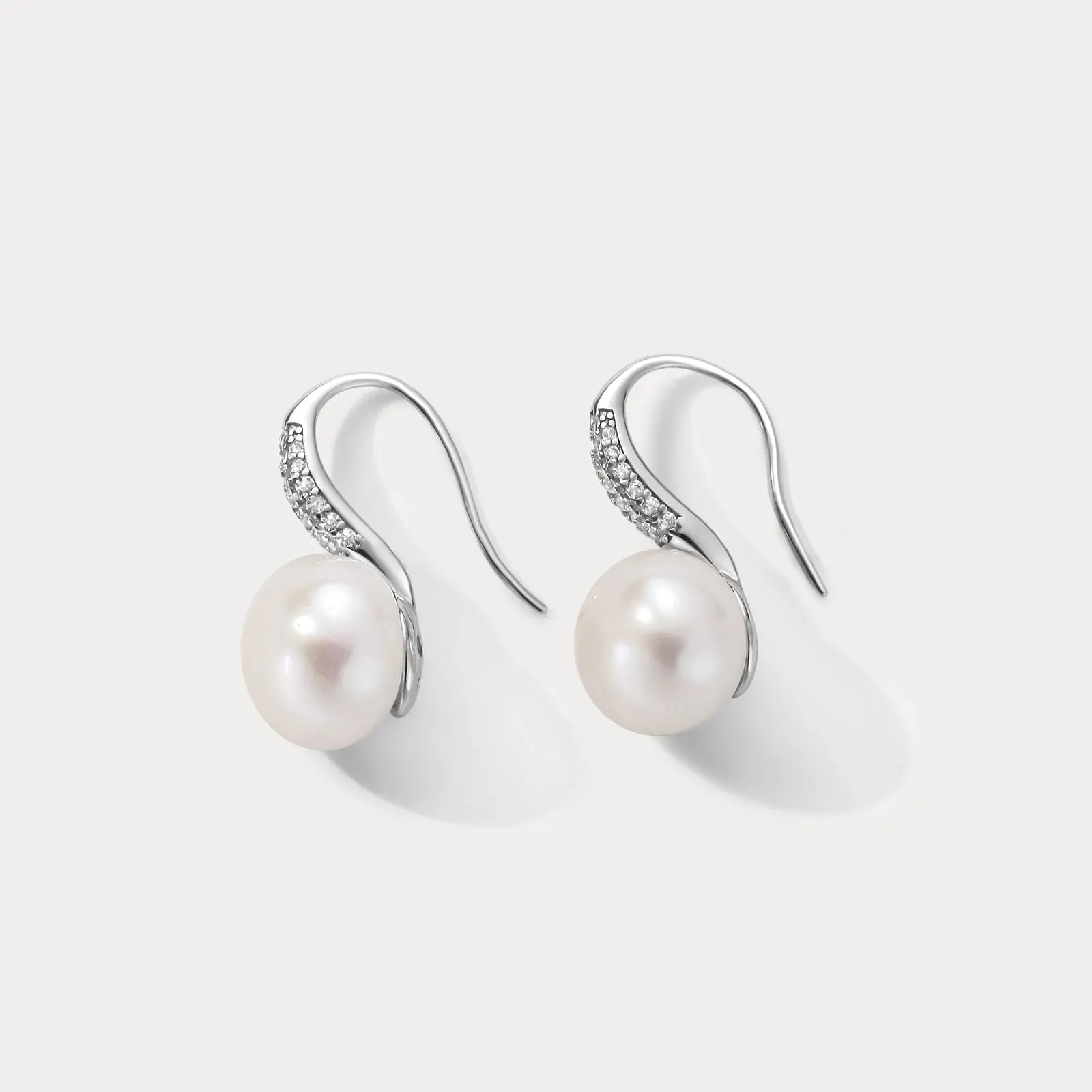 Silver Freshwater Pearl Earrings sold by Selenichast