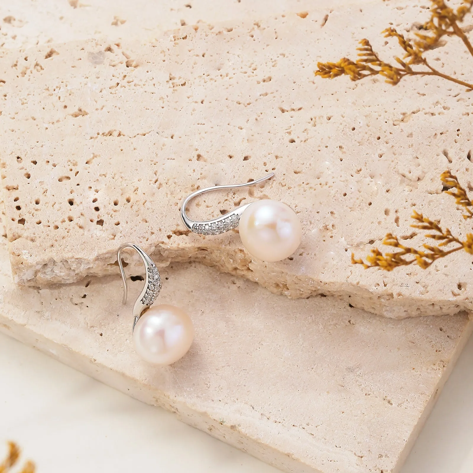 Silver Freshwater Pearl Earrings sold by Selenichast product image thumbnail 3