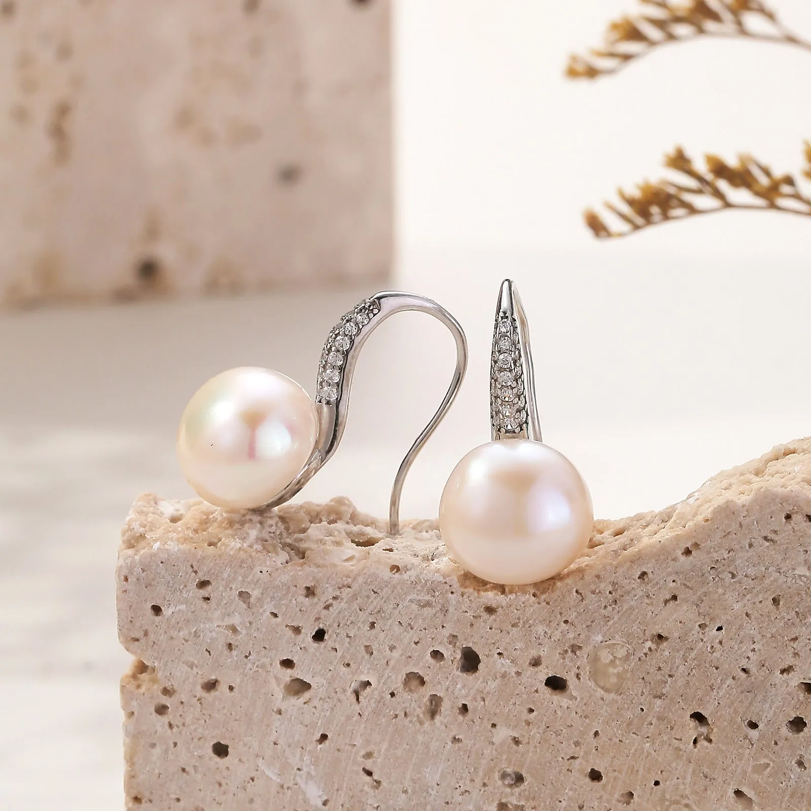 Silver Freshwater Pearl Earrings sold by Selenichast product image thumbnail 2