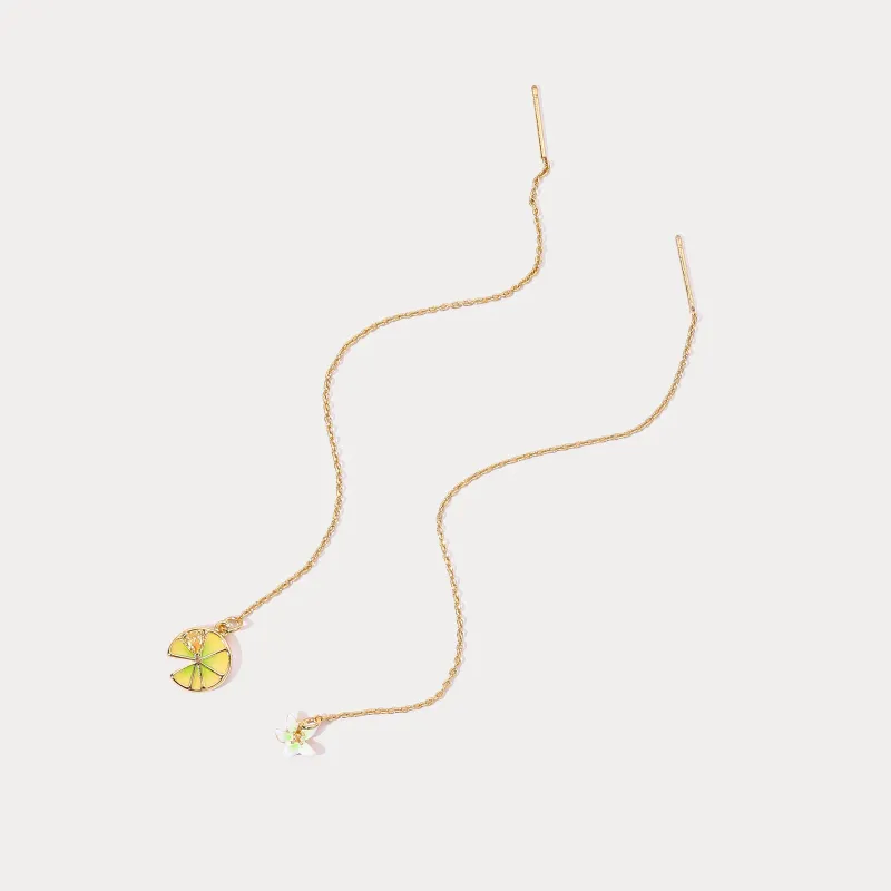 Lemon Flower Threader Earrings sold by Selenichast