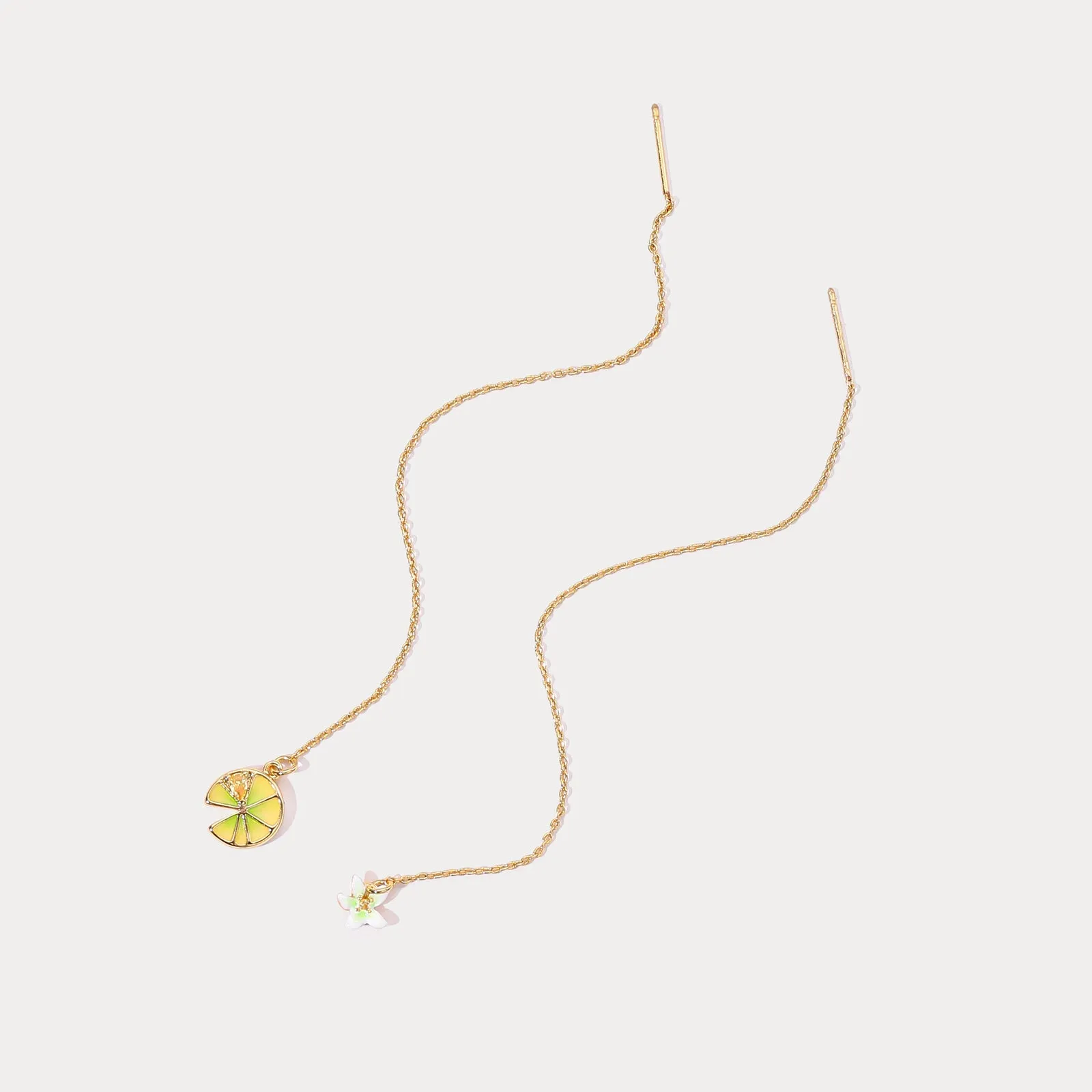 Lemon Flower Threader Earrings sold by Selenichast