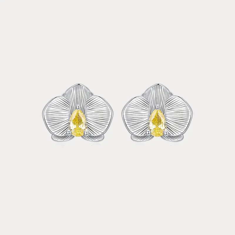 Silver Orchid Earrings sold by Selenichast