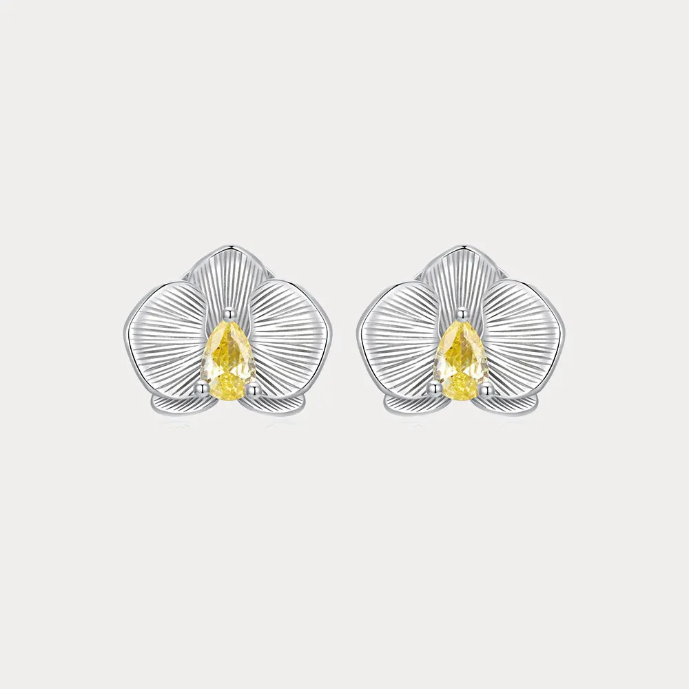 Silver Orchid Earrings sold by Selenichast