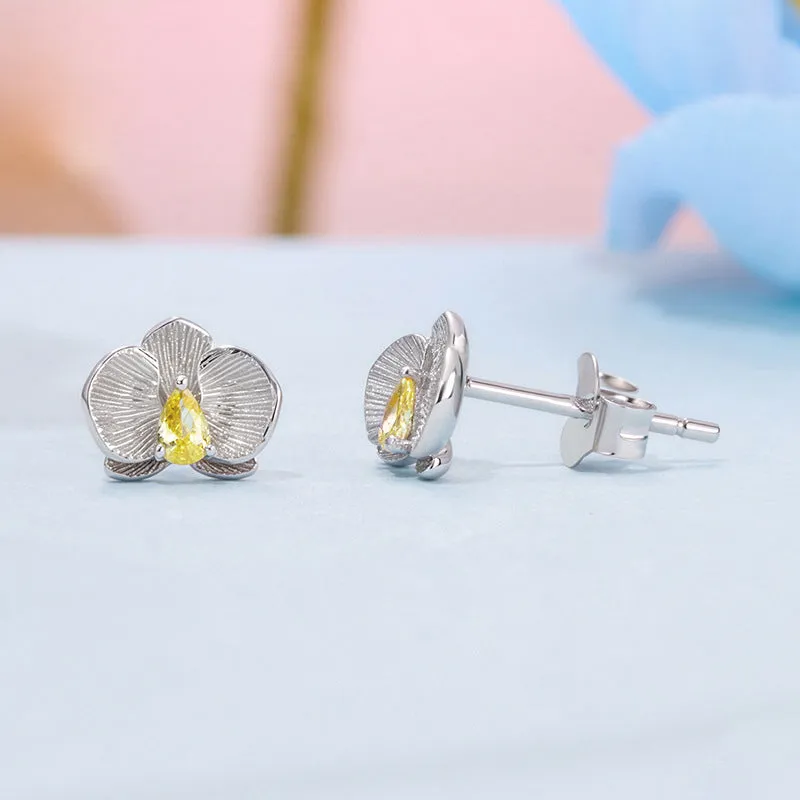 Silver Orchid Earrings sold by Selenichast product image thumbnail 4