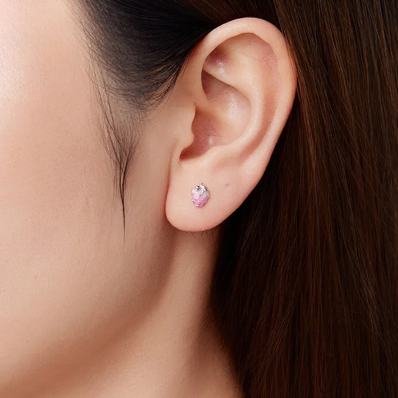 Silver Strawberry Earrings sold by Selenichast product image thumbnail 3